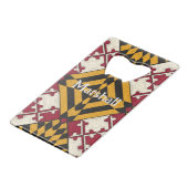 Personalisierter Maryland State Flag Flaschenöffne Geldbeutel Flaschenöffner (Vorderseite Schrägansicht)