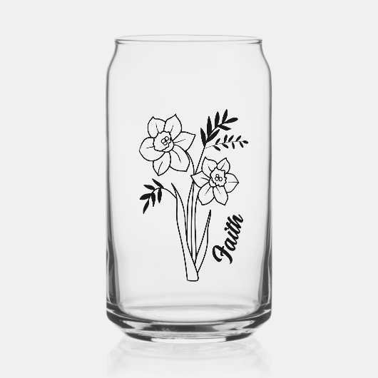 Personalisierter März Geburtsmonat Blume affodil Dosenglas (Vorderseite)