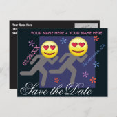 Personalisierter März zur Ehe Save the Date Ankündigungspostkarte (Vorne/Hinten)