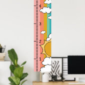 Personalisierter Maßstab für das weibliche Wachstu Poster (Heimbüro)