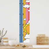 Personalisierter Maßstab für das weibliche Wachstu Poster (Küche)