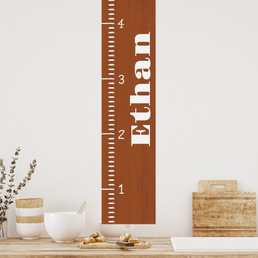 Personalisierter Maßstab für menschliches Wachstum Poster (Küche)