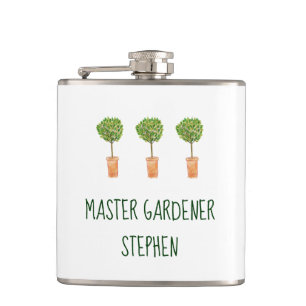 Personalisierter Master Gardener   Gartenarbeit Flachmann