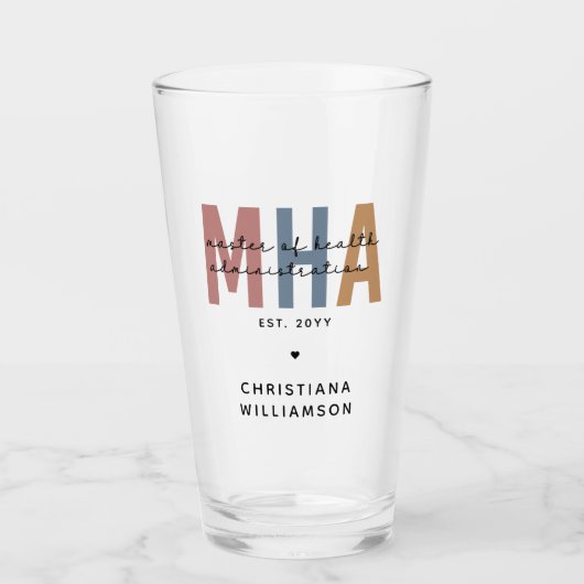 Personalisierter Master of Health Administration Glas (Vorderseite)