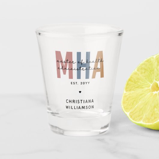 Personalisierter Master of Health Administration Schnapsglas (Vorderseite)