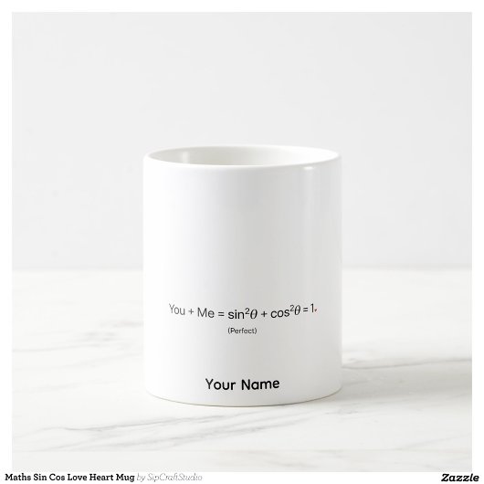 Personalisierter Math Couples Becher Sin Cos Kaffeetasse
