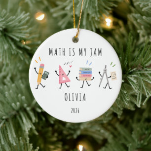 Personalisierter Math Is My Jam Weihnachtsbaumschm Keramik Ornament