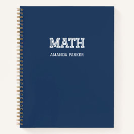 Personalisierter Mathe Grath Schulkalender Navybla Notizblock