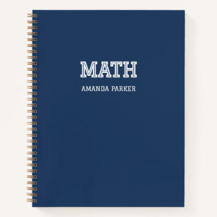 Personalisierter Mathe Grath Schulkalender Navybla Notizblock
