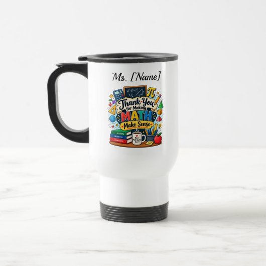 Personalisierter Mathematik-Lehrer-Kaffeebecher | Reisebecher (Links)