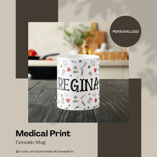 Personalisierter Medizin-Druck Keramikbecher Kaffeetasse