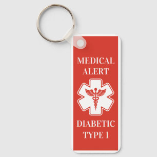 Personalisierter medizinischer Alarm Diabetes ICE  Schlüsselanhänger