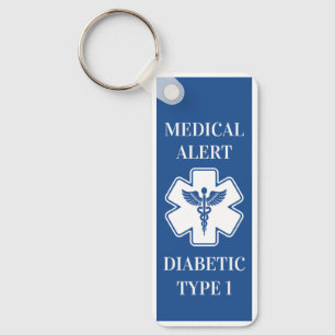 Personalisierter medizinischer Alarm Diabetes ICE  Schlüsselanhänger