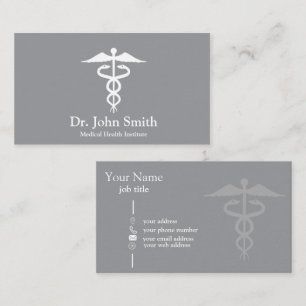 Personalisierter Medizinischer Caduceus Schwarz Visitenkarte