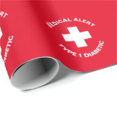 Personalisierter medizinischer Warnhinweis Diabeti Geschenkpapier (Rolleneckpunkt)