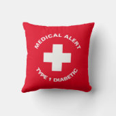 Personalisierter medizinischer Warnhinweis Diabeti Kissen (Rückseite)