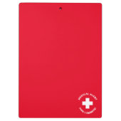 Personalisierter medizinischer Warnhinweis Diabeti Klemmbrett (Rückseite)