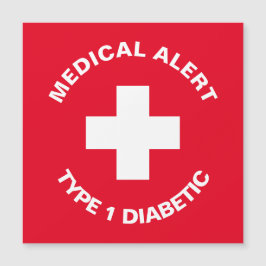 Personalisierter medizinischer Warnhinweis Diabeti Magneteinladung