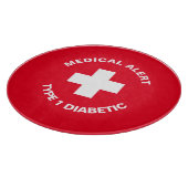 Personalisierter medizinischer Warnhinweis Diabeti Schneidebrett (Ecke)