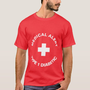 Personalisierter medizinischer Warnhinweis Diabeti T-Shirt