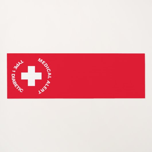Personalisierter medizinischer Warnhinweis Diabeti Yogamatte (Rückseite (Horizontal))