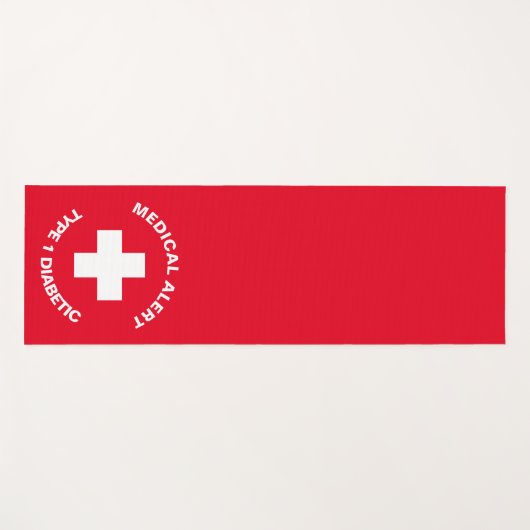 Personalisierter medizinischer Warnhinweis Diabeti Yogamatte (Vorderseite (Horizontal))
