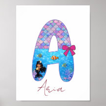 Personalisierter Meerjungfrau-Alphabet-Buchstabe A