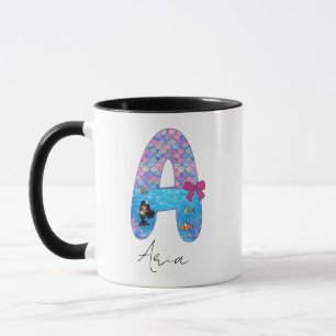 Personalisierter Meerjungfrau-Alphabet-Buchstabe A Tasse