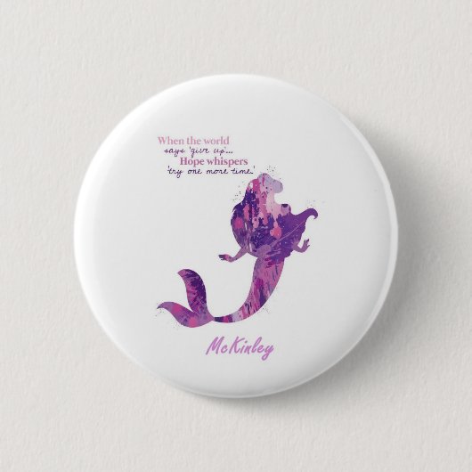 Personalisierter Meerjungfrau-Knopf Button (Vorderseite)
