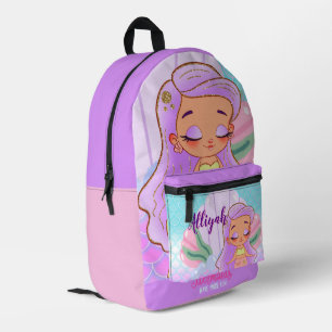Personalisierter Meerjungfrau-Lavendel-Druck-Cut-S Bedruckter Rucksack