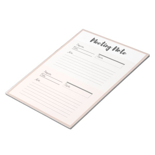 Personalisierter Meeting-Hinweis Notizblock (angewinkelt)