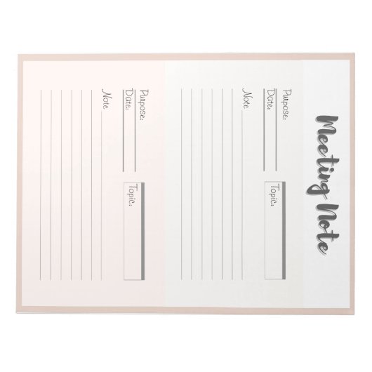 Personalisierter Meeting-Hinweis Notizblock (Vorderseite)