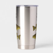 Personalisierter Mehlbarsch Monogram Fisch Thermobecher (Links)