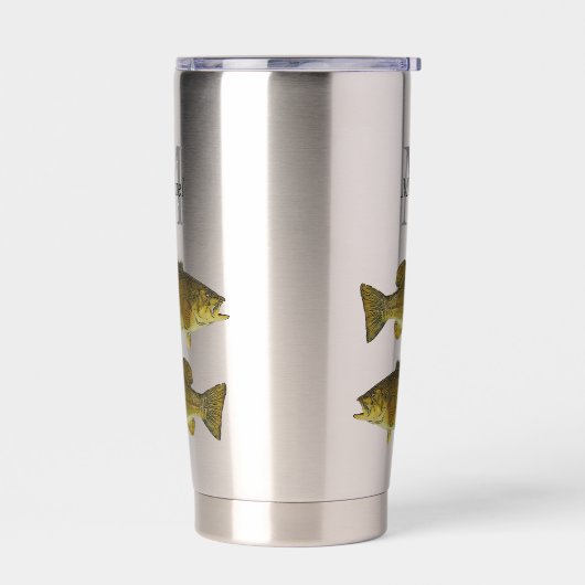 Personalisierter Mehlbarsch Monogram Fisch Thermobecher (Links)