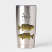 Personalisierter Mehlbarsch Monogram Fisch Thermobecher (Vorderseite)