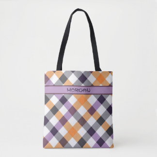 Personalisierter mehrfarbiger Prüfmuster-Totbeutel Tasche