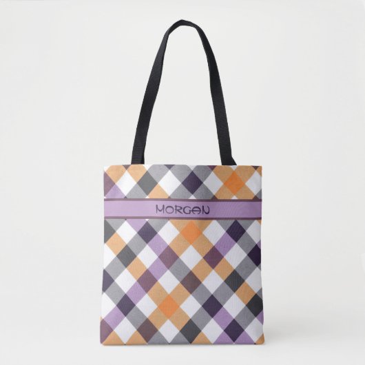 Personalisierter mehrfarbiger Prüfmuster-Totbeutel Tasche (Vorderseite)