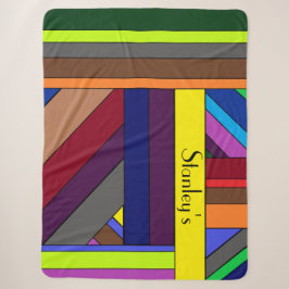 Personalisierter, mehrfarbiger Stripteppich Sherpadecke