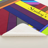 Personalisierter, mehrfarbiger Stripteppich Sherpadecke (3/4)