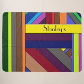 Personalisierter, mehrfarbiger Stripteppich Sherpadecke (Vorderseite (Horizontal))
