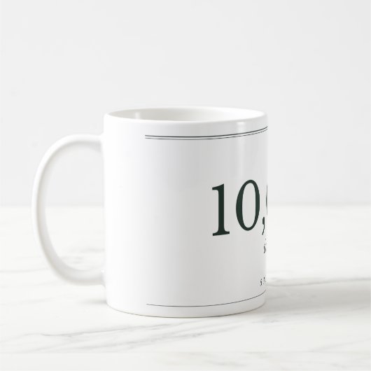Personalisierter Meilenstein-Becher Kaffeetasse (Links)