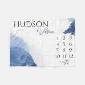 Personalisierter Meilenstein Blanket Baby Boy Blan Fleecedecke (Vorderseite (Horizontal))