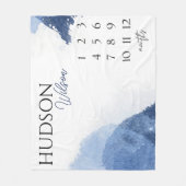 Personalisierter Meilenstein Blanket Baby Boy Blan Fleecedecke (Vorderseite)