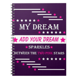 Personalisierter Mein Traum zwischen den zwei rosa Notizblock