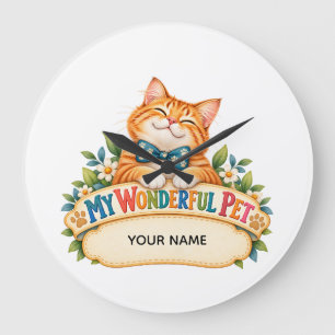 Personalisierter Mein wundervolles Haustier Katze Große Wanduhr