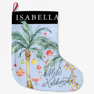 Personalisierter Mele Kalikimaka-Weihnachtsstrumpf Großer Weihnachtsstrumpf