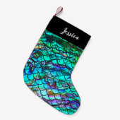 Personalisierter Mermaid Scale-Strumpf Kleiner Weihnachtsstrumpf (Vorderansicht (hängend))
