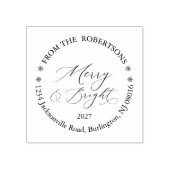 Personalisierter Merry & Bright Absender-Stempel Gummistempel (Prägung)