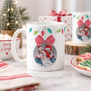Personalisierter Merry & Bright Weihnachtsschmuck Kaffeetasse