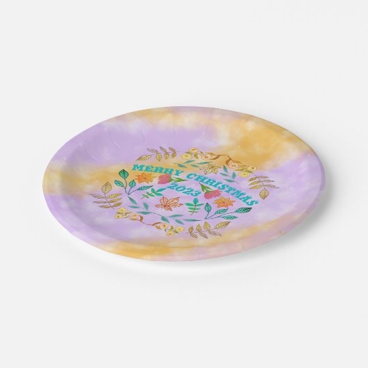 PERSONALISIERTER MERRY CHRISTMAS 2023 PAPPTELLER (Schrägansicht)